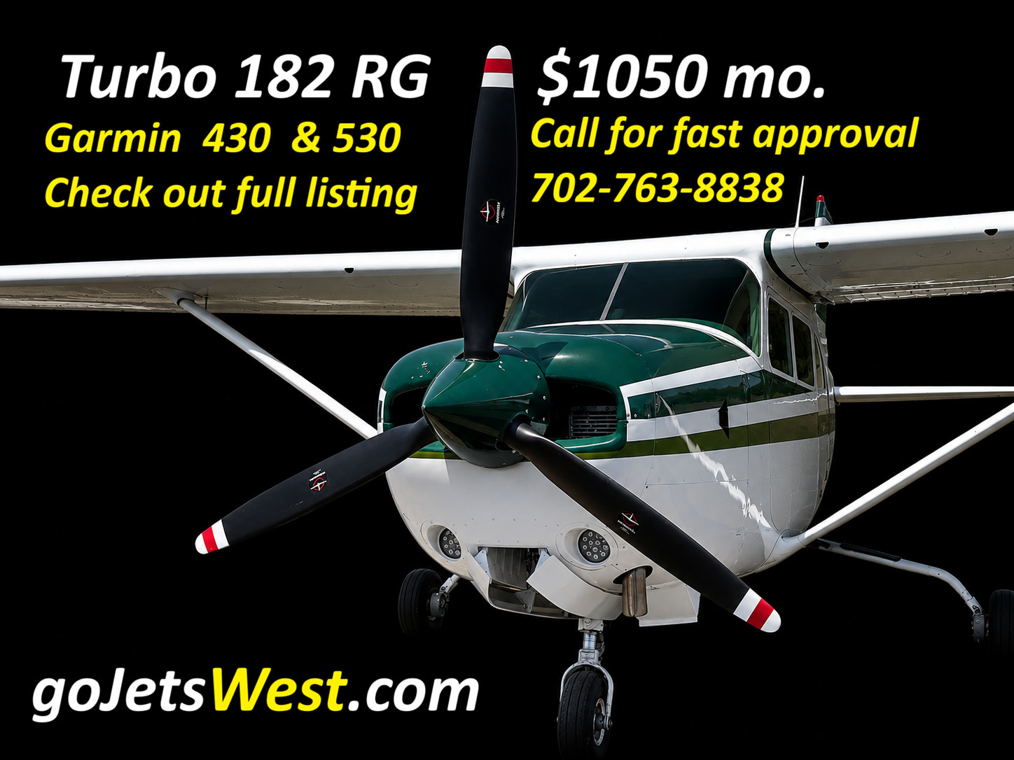 1979 Cessna 182 Skylane RG $1050/mo. 15%