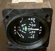 Cessna S3280-1 Gauge Vacuum/Amps Indicator P/N: