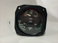Cessna Tri-Indicator Gauge Oil Temp Pressure