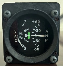 Cessna Vacuum/Amp indicator PN S3280-1 Rochester