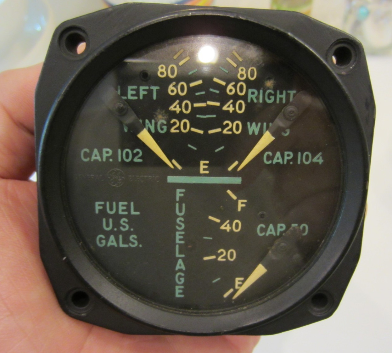 GENERAL ELECTRIC AIRCRAFT GAUGE DJ-20 P/N 8DJ20-ADX