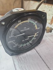 Piper Airplane Dual Gauge Oil Pressure