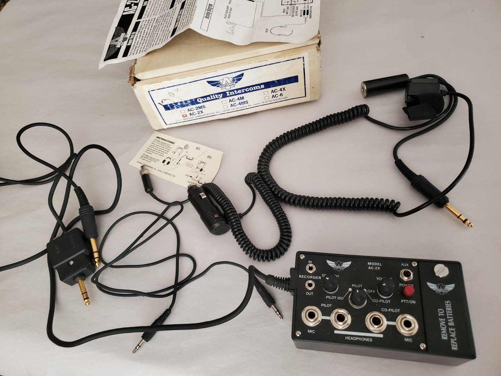 Avcomm Vintage AC-2X Portable Aviation Intercom