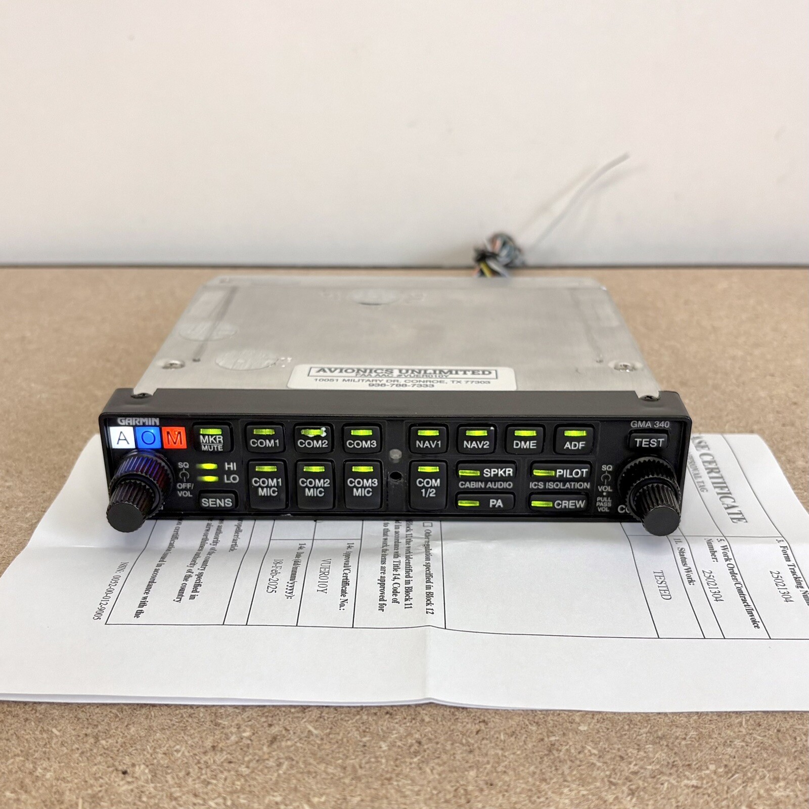 2025 Garmin GMA 340 Audio Panel 011-00401-10