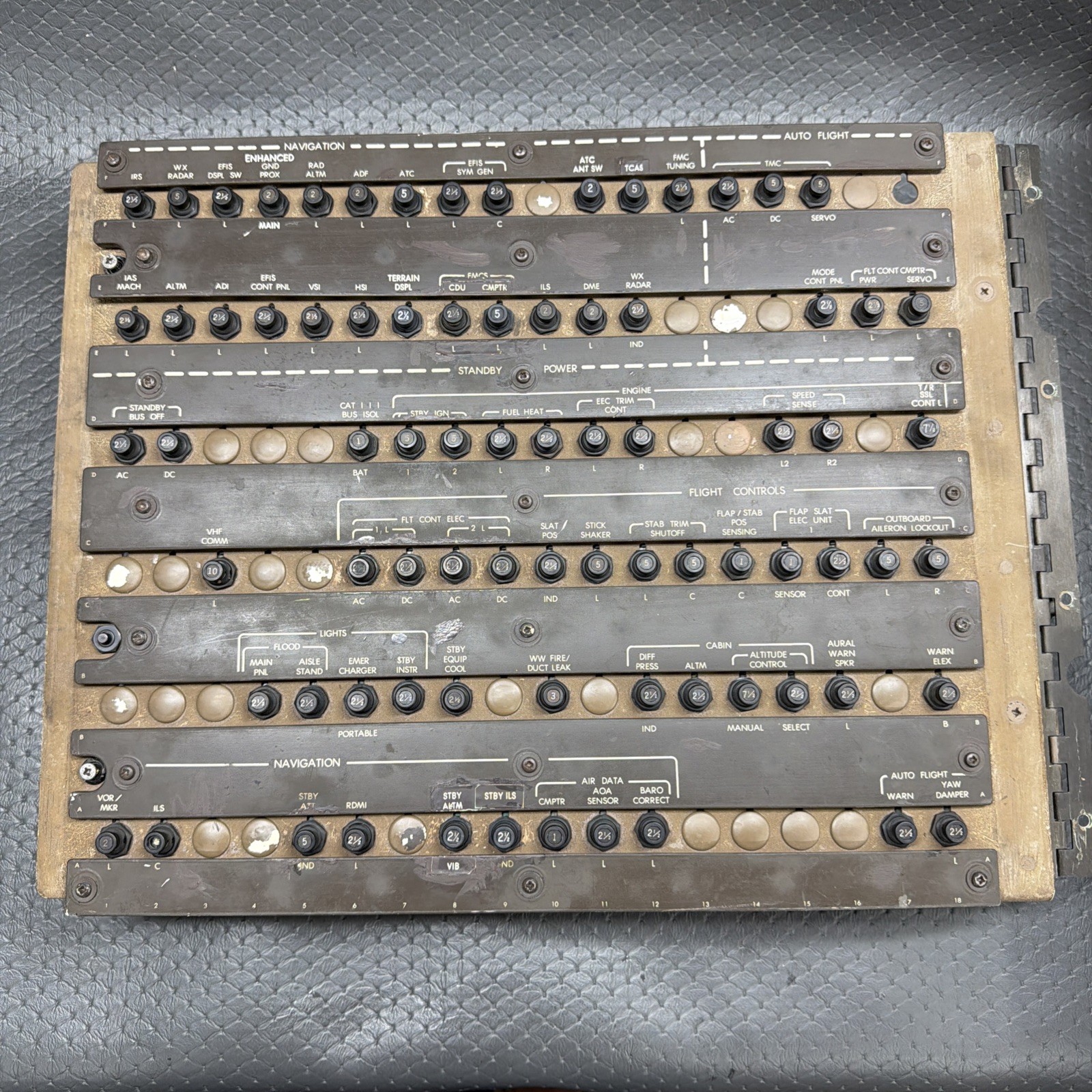 Boeing Vintage Aircraft Circuit Breaker Panel