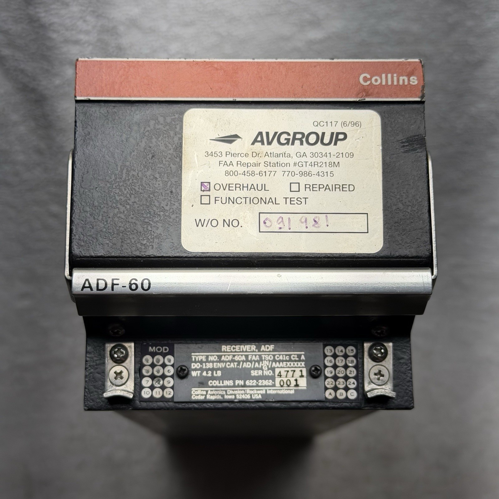 Collins Aerospace ADF-60A ADF Receiver Module 622-2362-001 W
