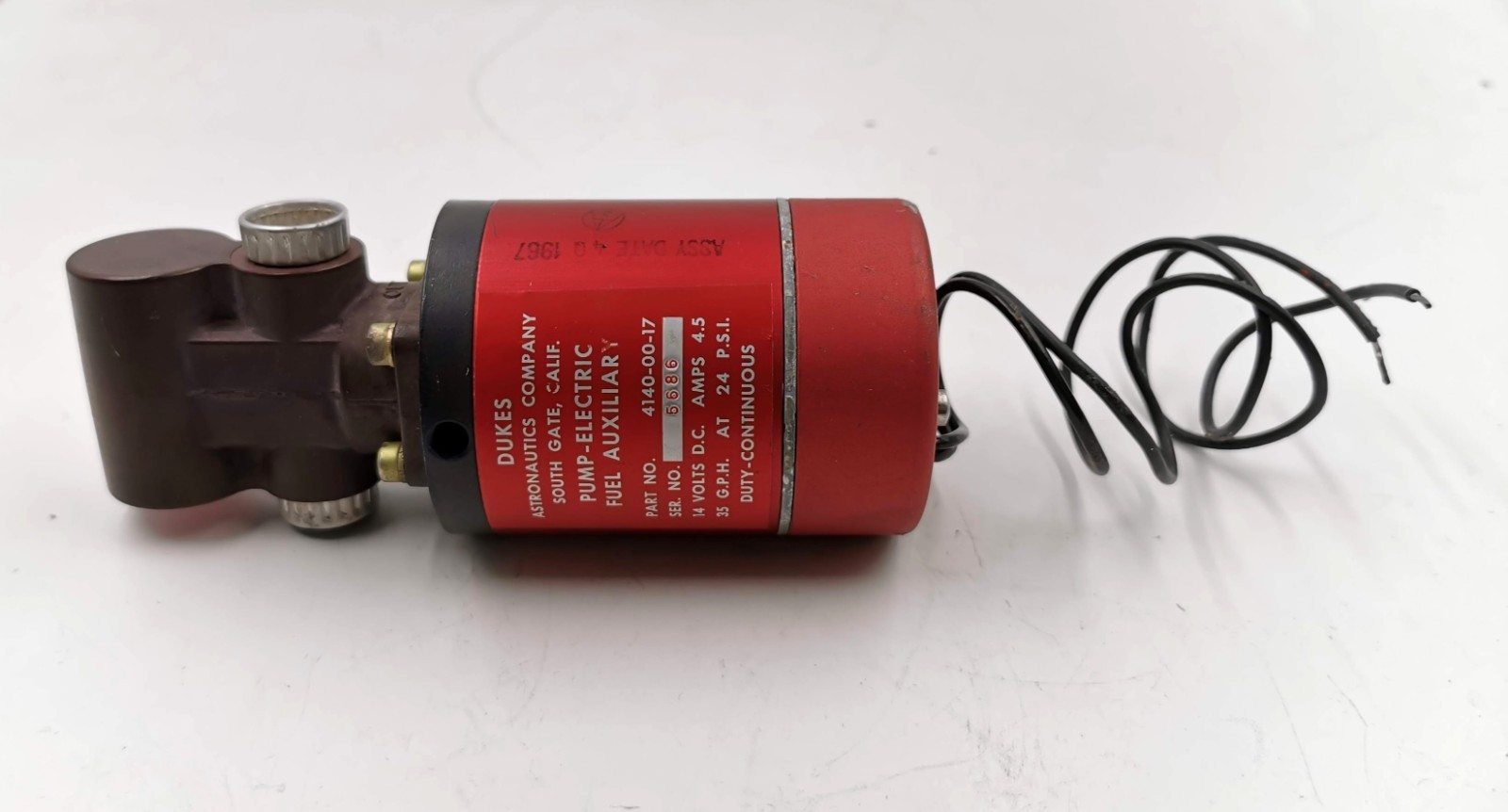 Dukes 4140-00-17 Aircraft Electric Auxiliary Fuel