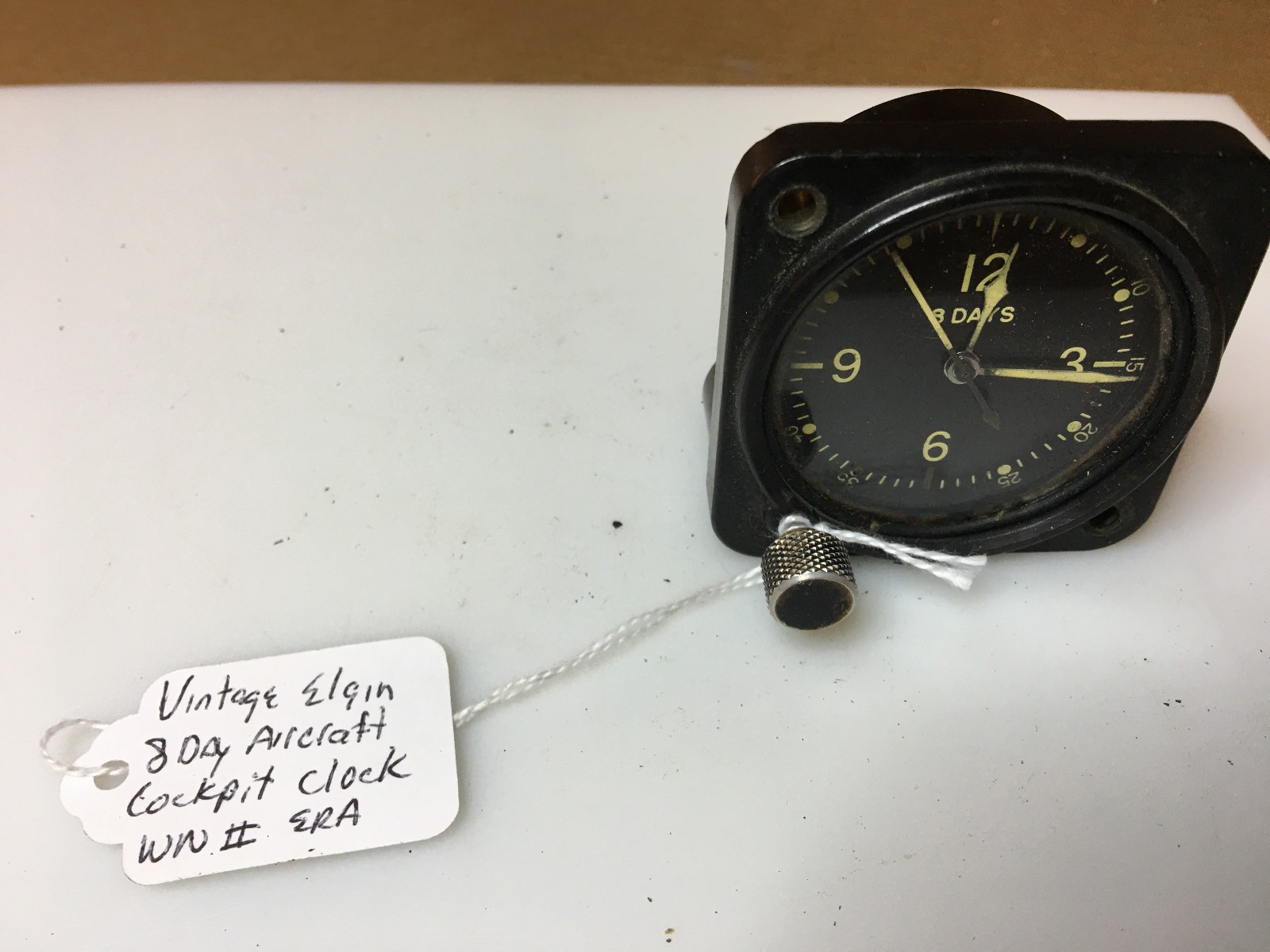 Elgin 8 Day Aircraft Cokpit Clock