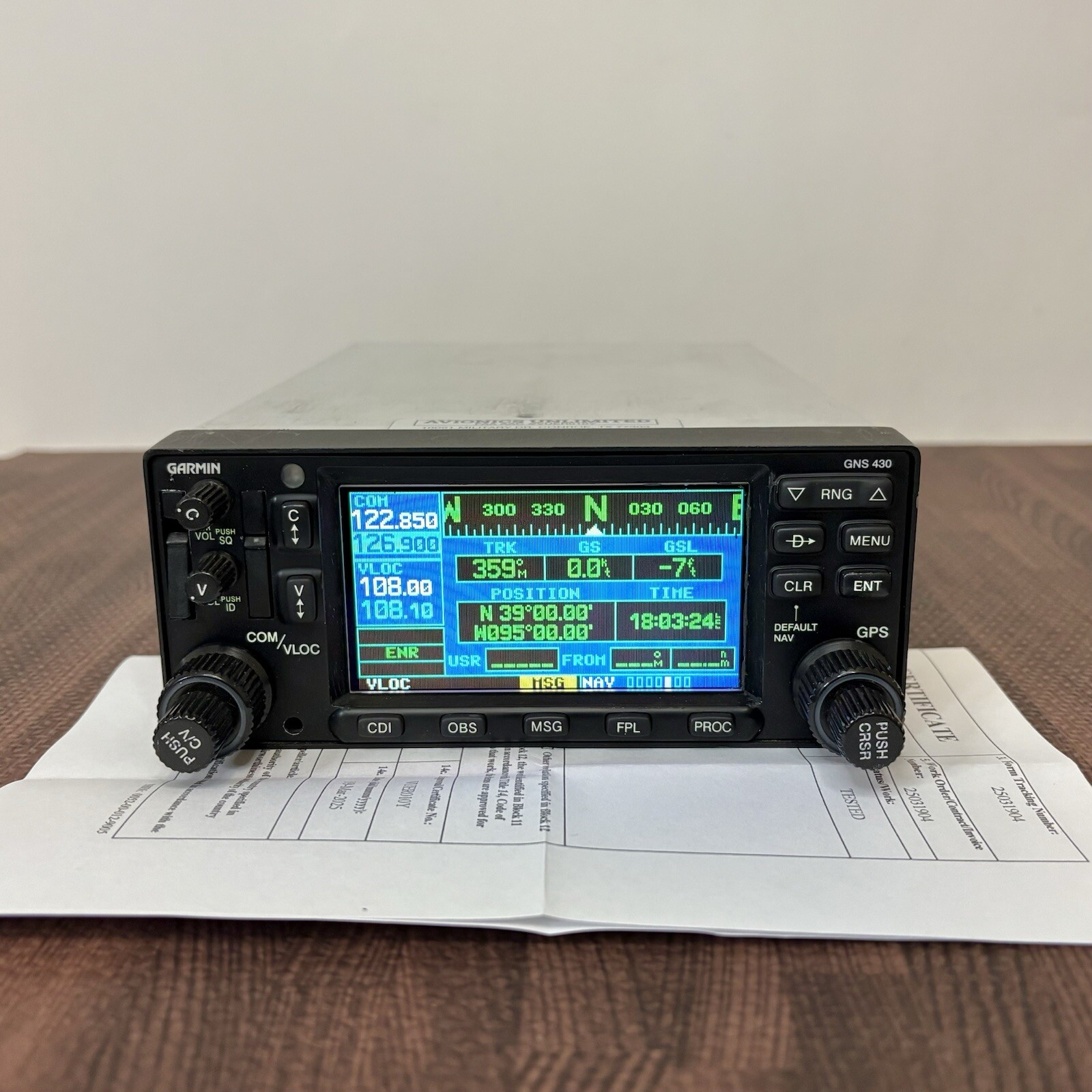 Garmin GNS 430W WAAS GPS/NAV/COMM P/N