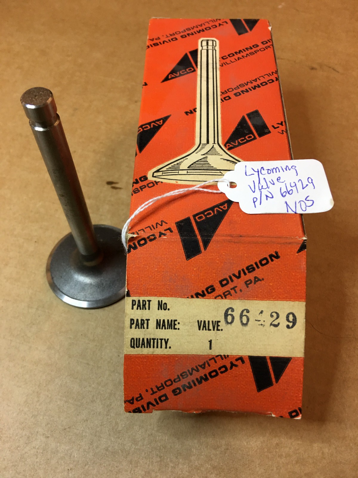 Lycoming Valve P/N 66429 NOS