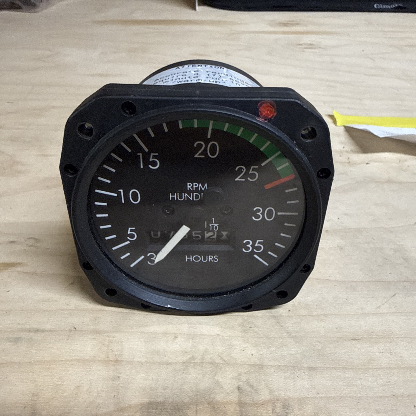 Superior Laboratories Beechcraft RECORDING TACHOMETER SL1010-55009-10- RPM - N00