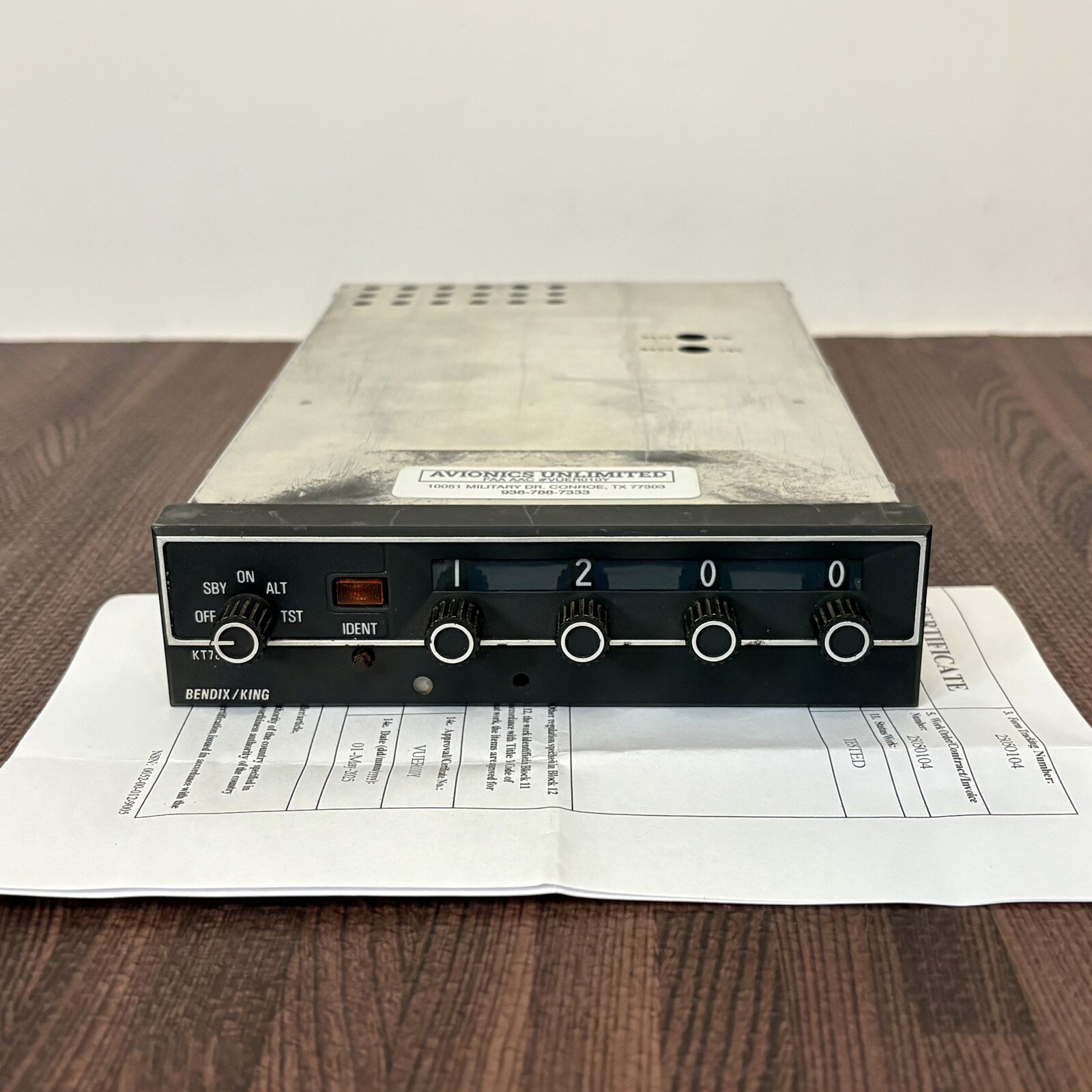 Bendix King KT 76A Transponder PN 066-1062-00