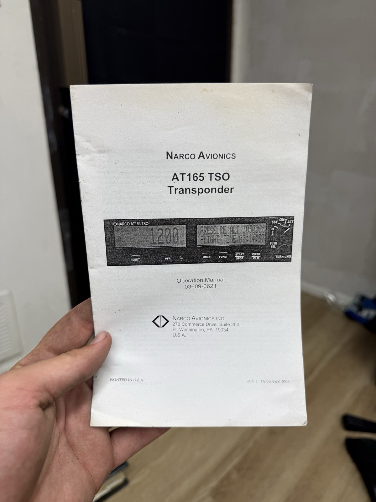 Narco Avionics AT165 TSO Transponder Operation
