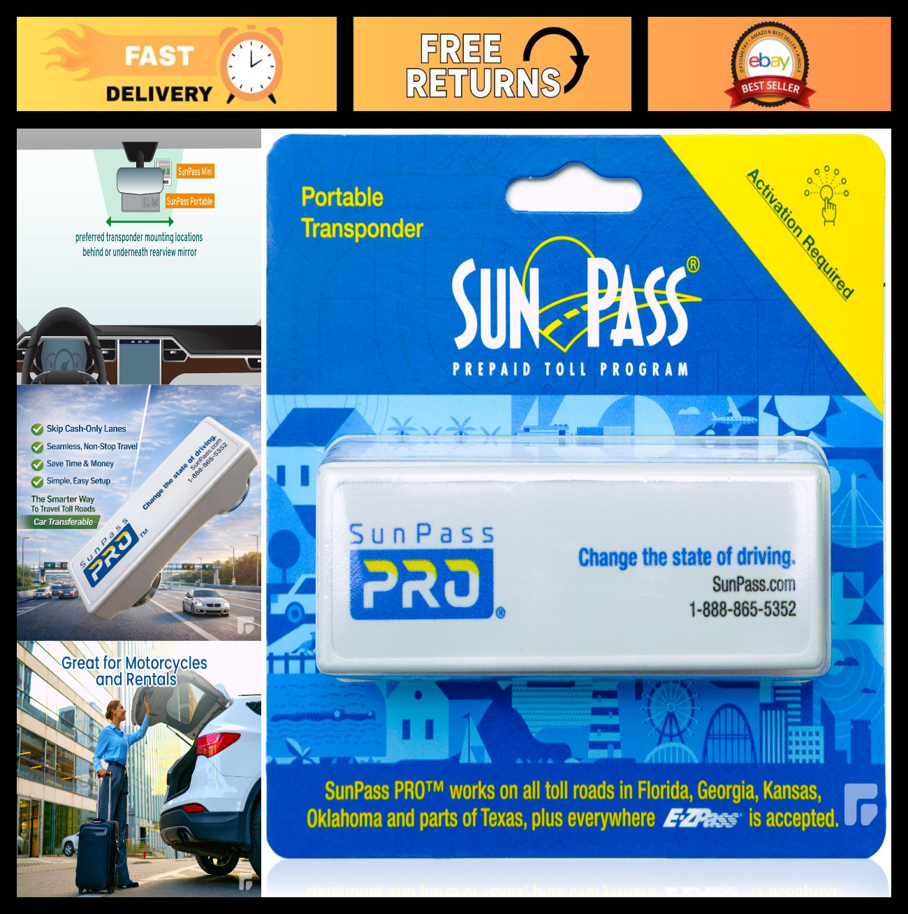 Unbranded Universal Toll Transponder - Prepaid