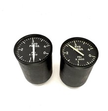 Pair Vintage Aircraft Hydraulic Pressure