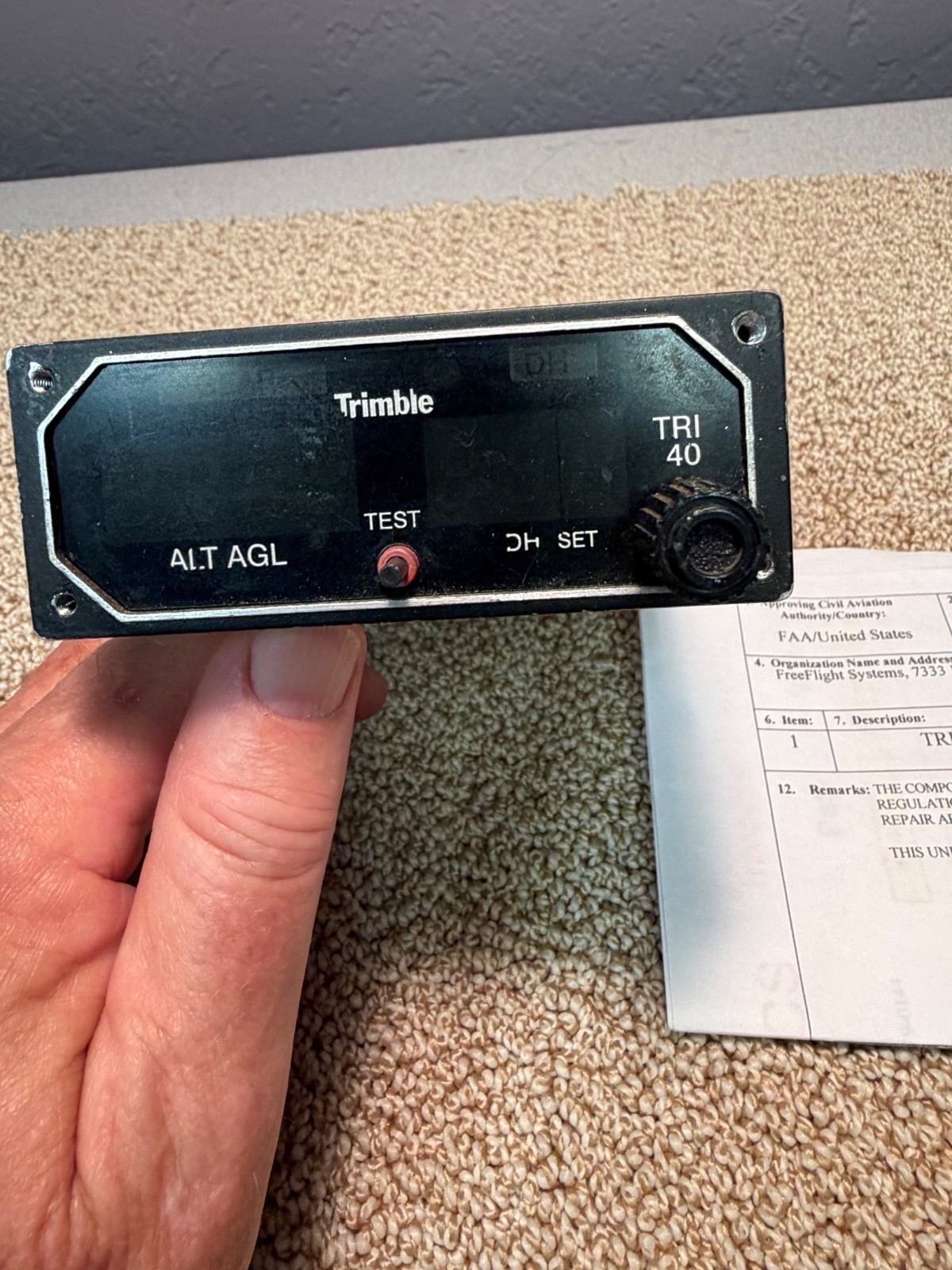 1901 TRIMBLE TRI40 1901-3040-00 RADAR ALTIMETER SYSTEM