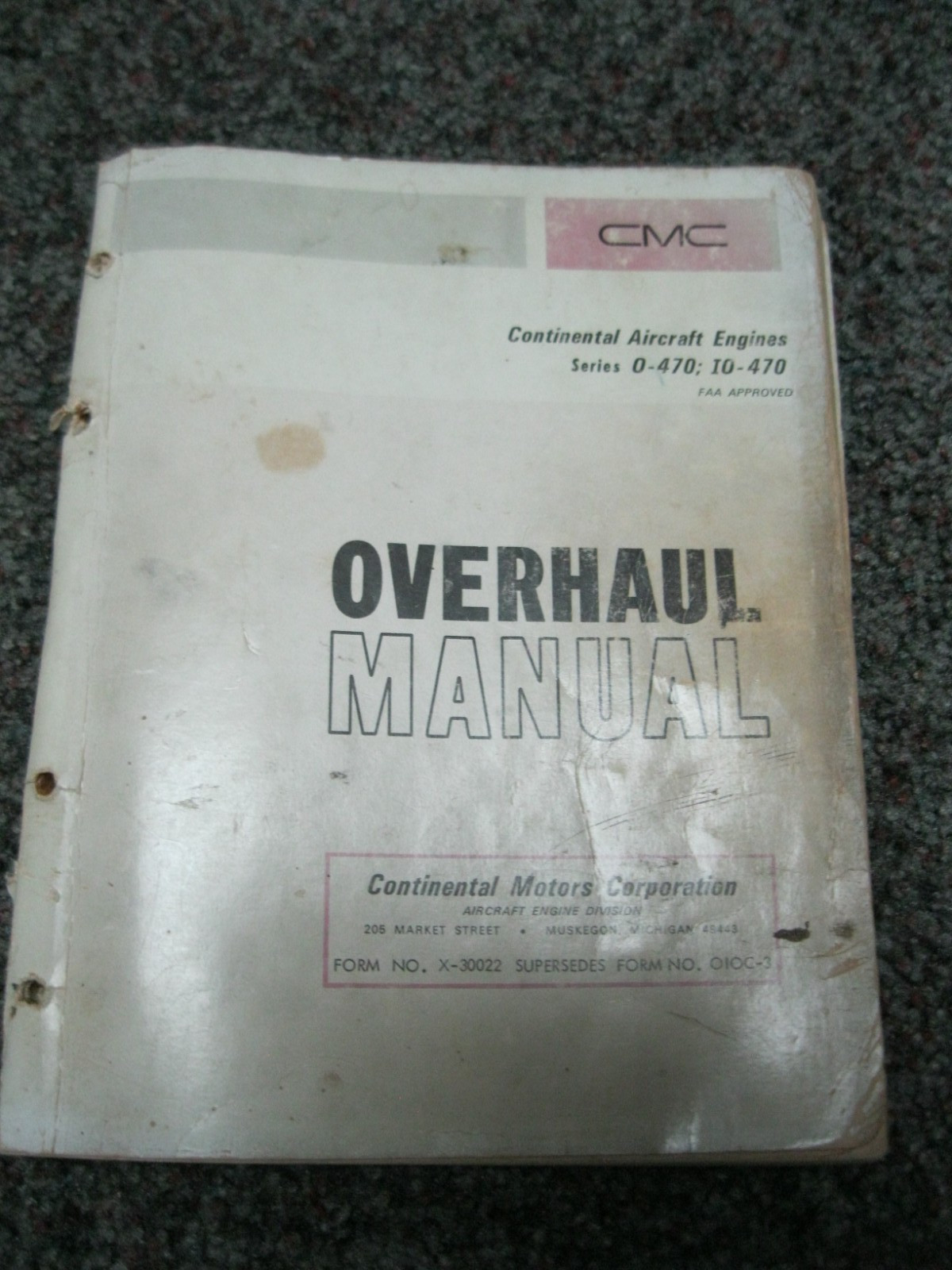 1966 Continental X-30022 engines O470 & IO470