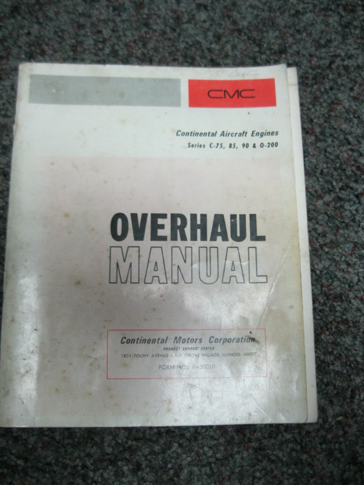 1968 Continental X-30010 Aircraft engines C75, 85,