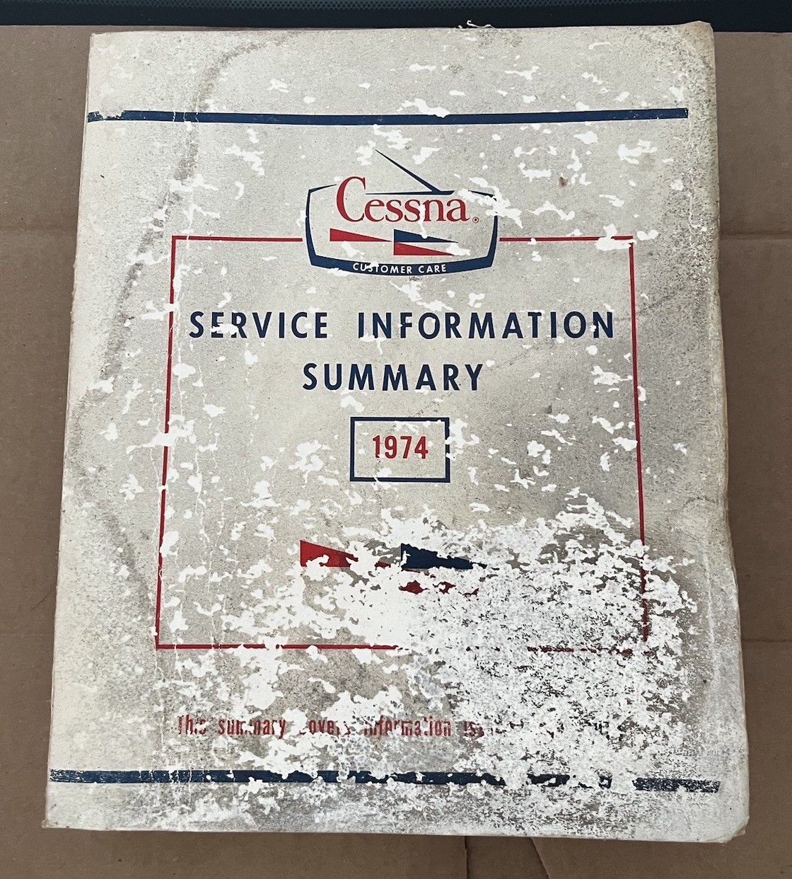 1974 Cessna Service Information Summary Manual Original
