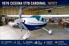 1976 Cessna 177B Cardinal Aircraft 180HP Lycoming - N21177