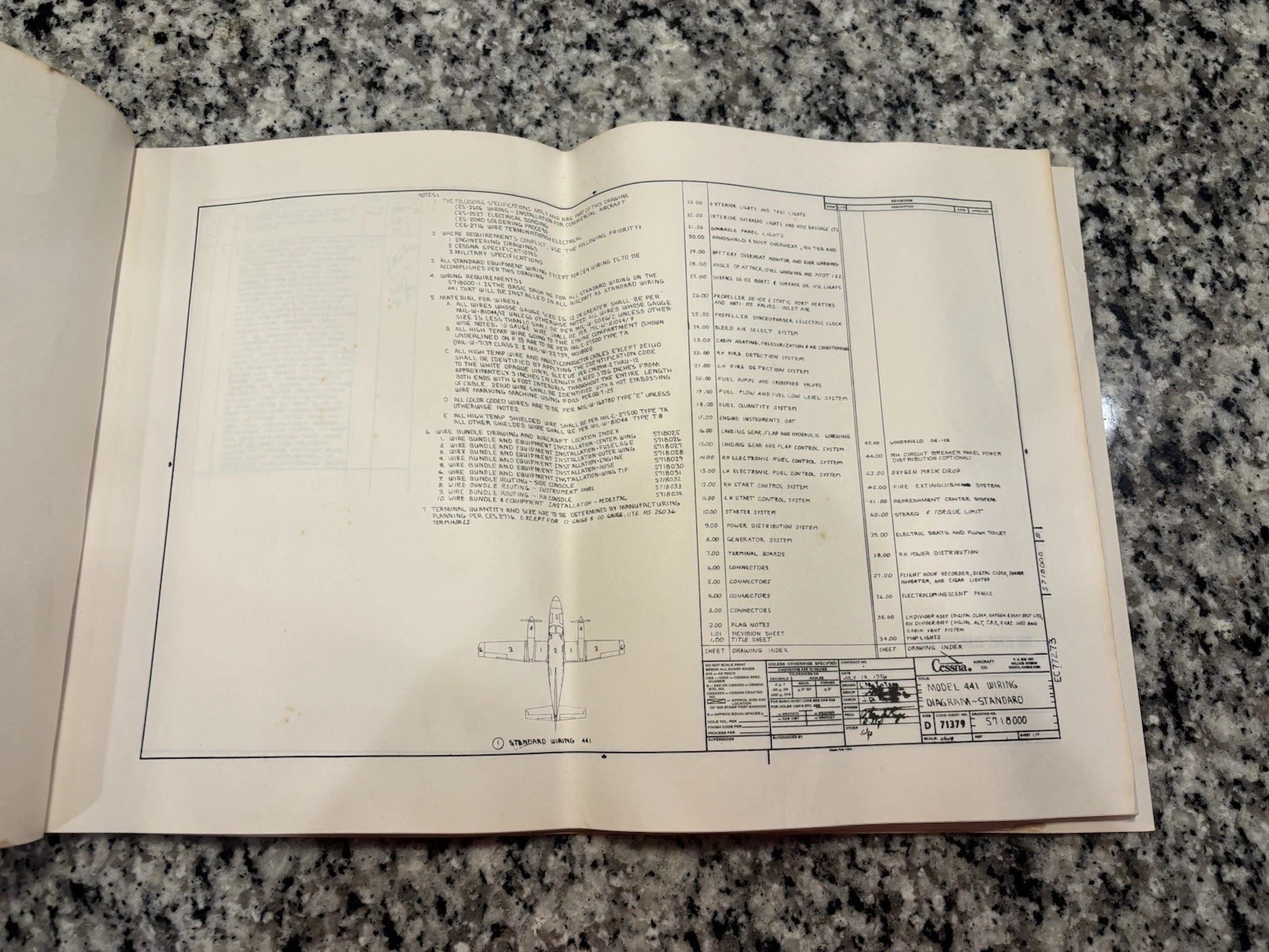 1976 Cessna 441 Wiring Diagrams Manual Blueprint