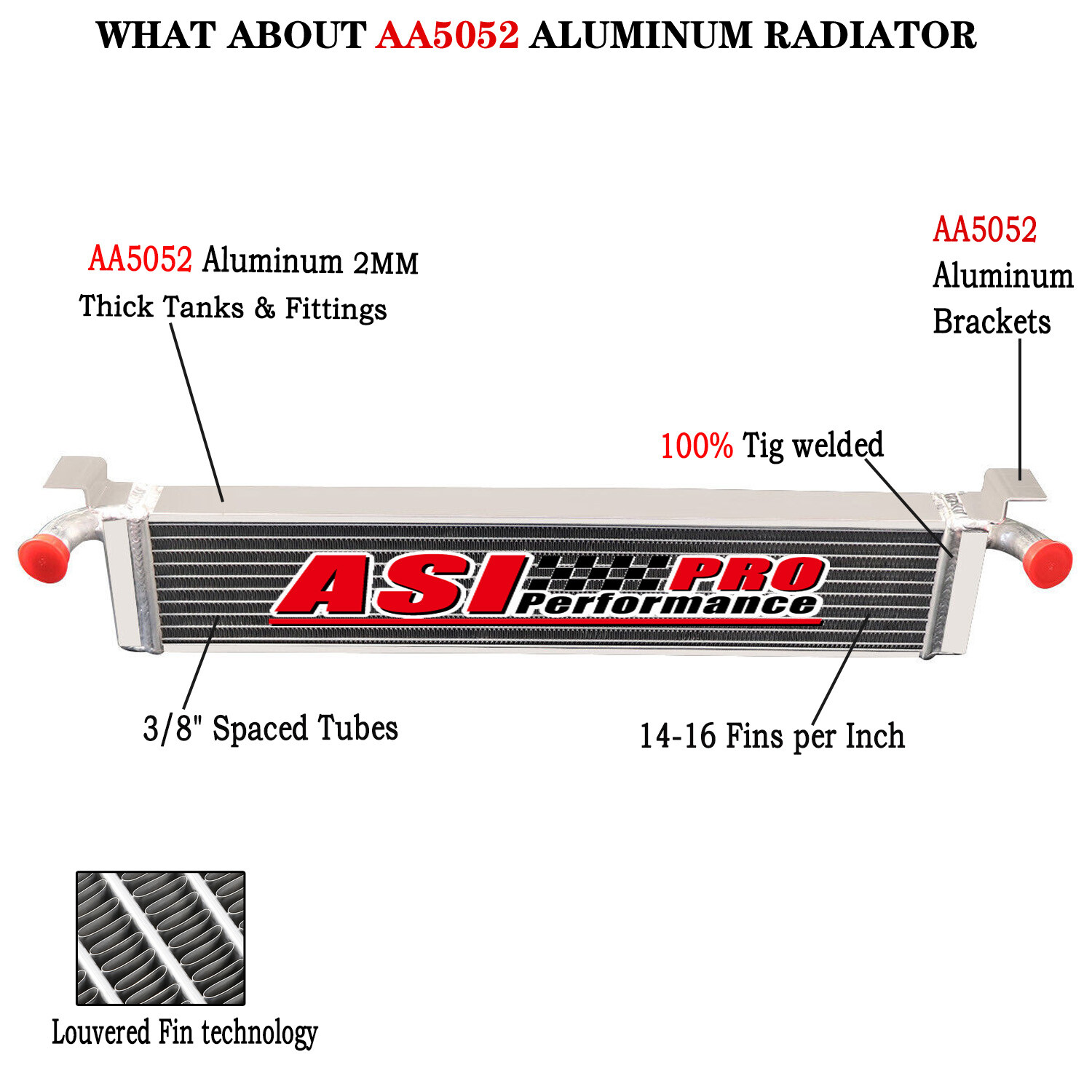 1997 Asi Performance 2 Row Aluminum Radiator for