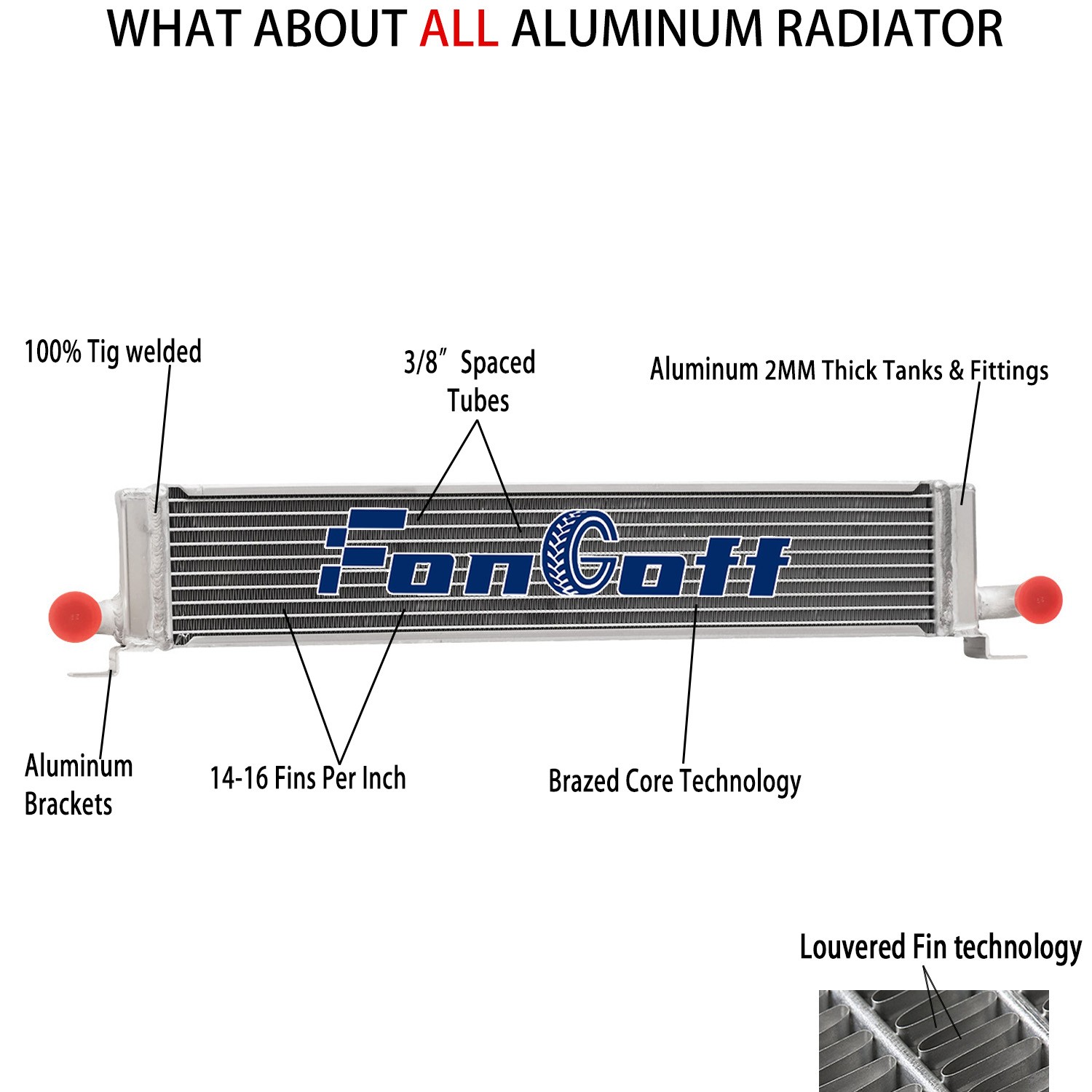1997 Fongoff 2 Row Aluminum Radiator Fit