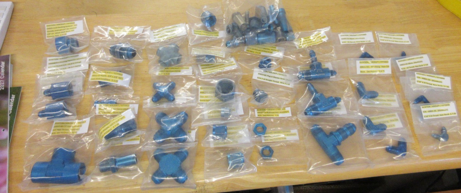 AIRCRAFT / AVIATION FITTING STORE CLOSING Big Lot Aluminum