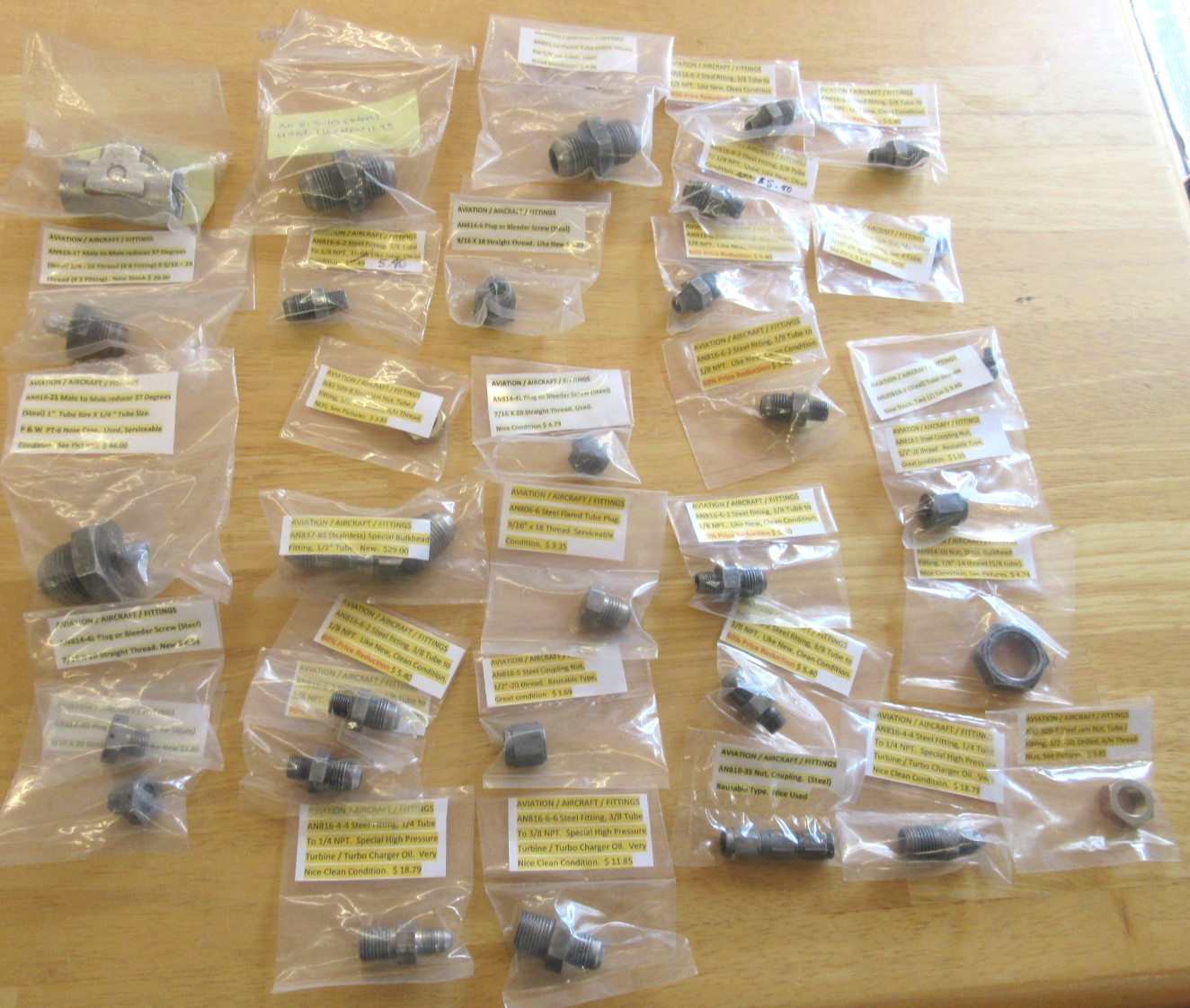 AIRCRAFT / AVIATION FITTING STORE CLOSING Lot STEEL AIRCRAFT