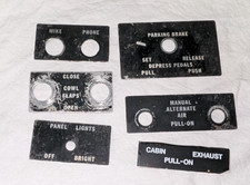 Aircraft Cockpit Placard Backplates Lot