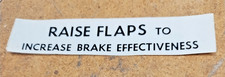Aircraft Decal, "RAISE FLAPS TO