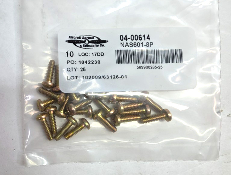 Aircraft Spruce 25pk 6-32 x 1/2" Phillips