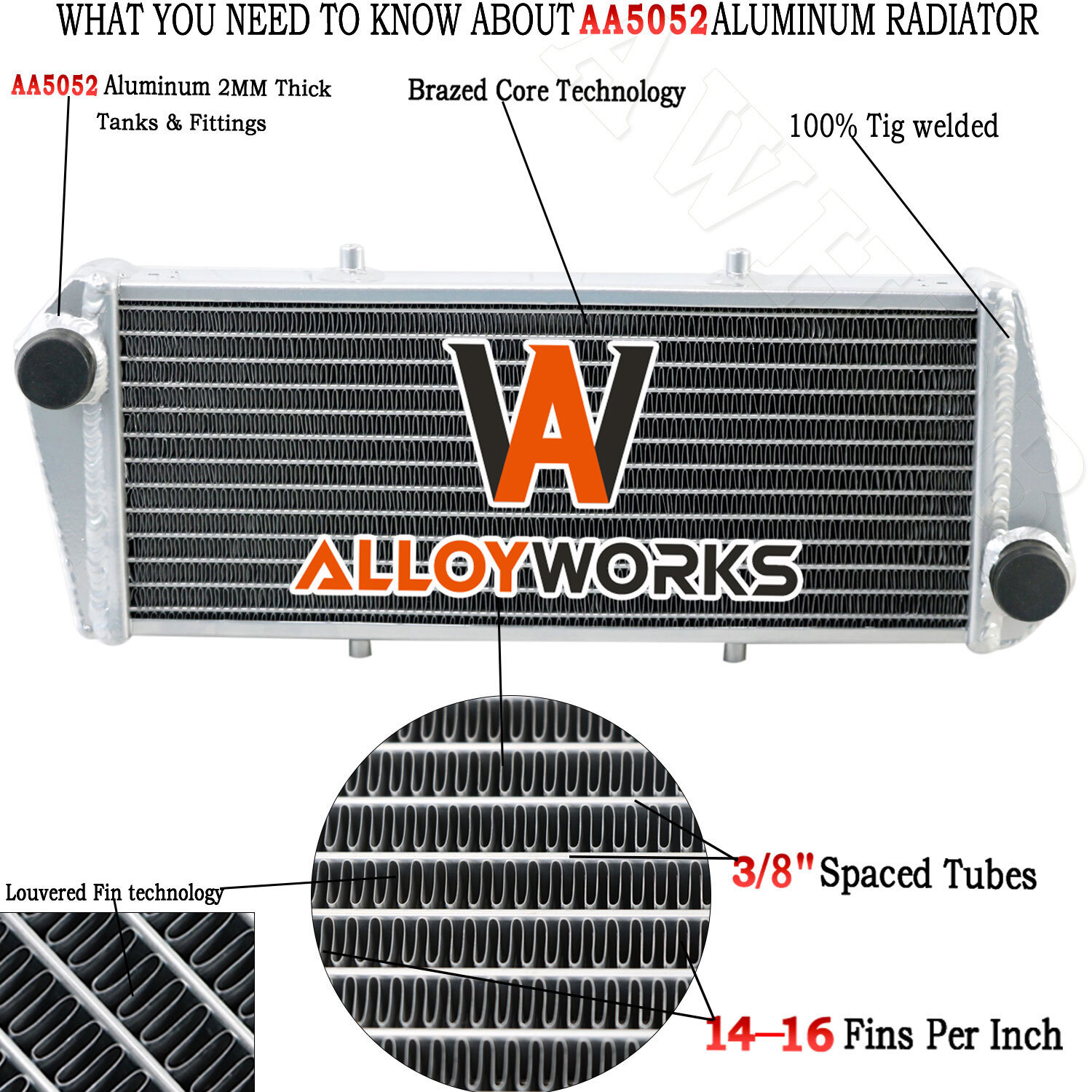 ALLOYWORKS 2 Row Racing Radiator For