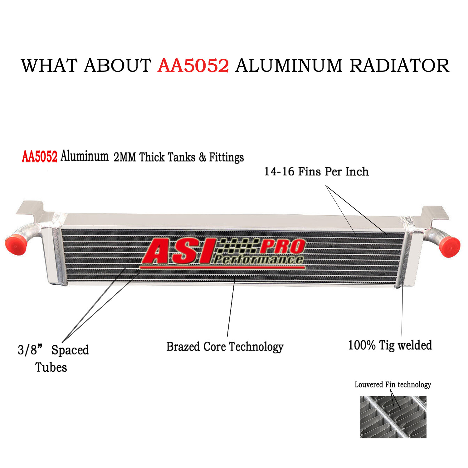 ASI Performance 2-Row Aluminum Radiator Fit 97