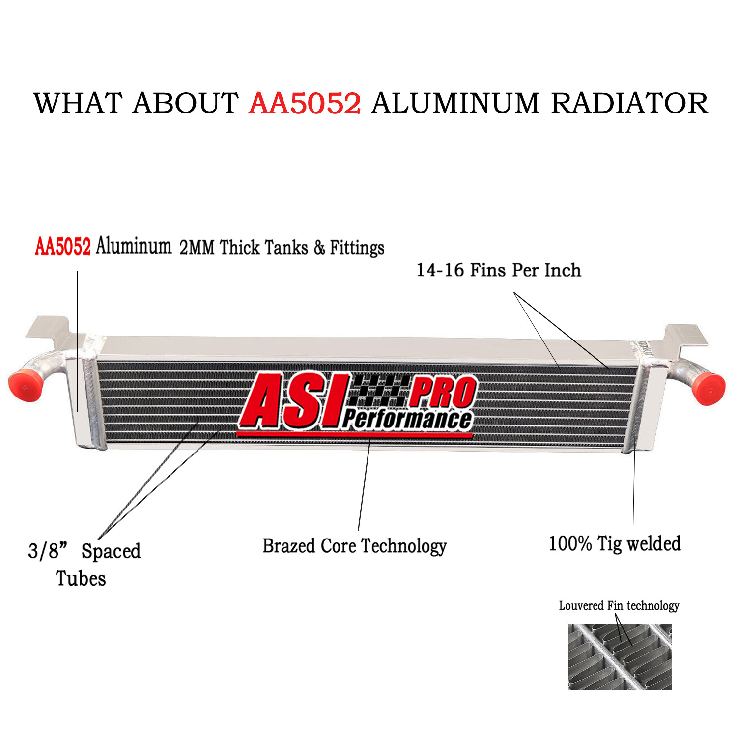 ASI Performance 2-Row Aluminum Radiator Fits 97