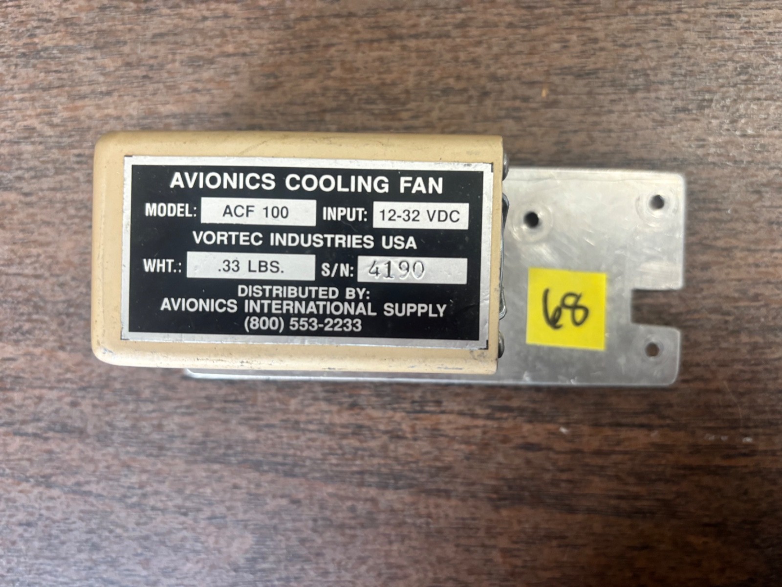 Avionics ACF100 Vortec Industries Cooling Fan