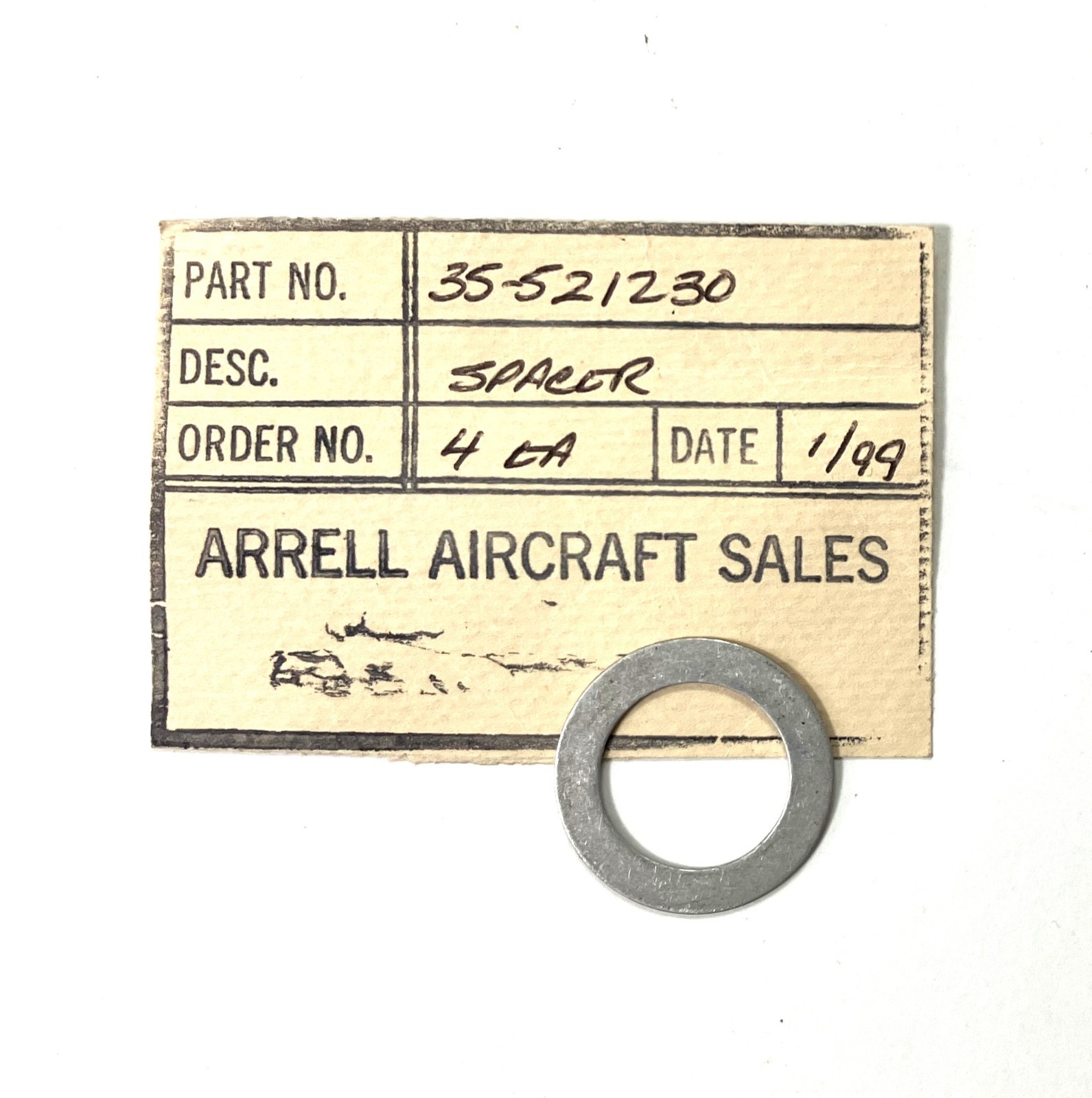 Beechcraft Spacer P/N 35-521230 Flap Actuator