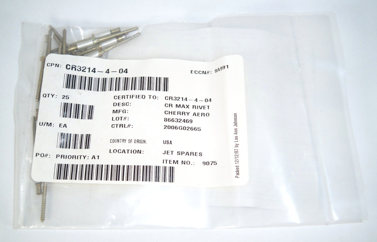 Cessna Citation CR3214-4-04 Cherry Max Rivets