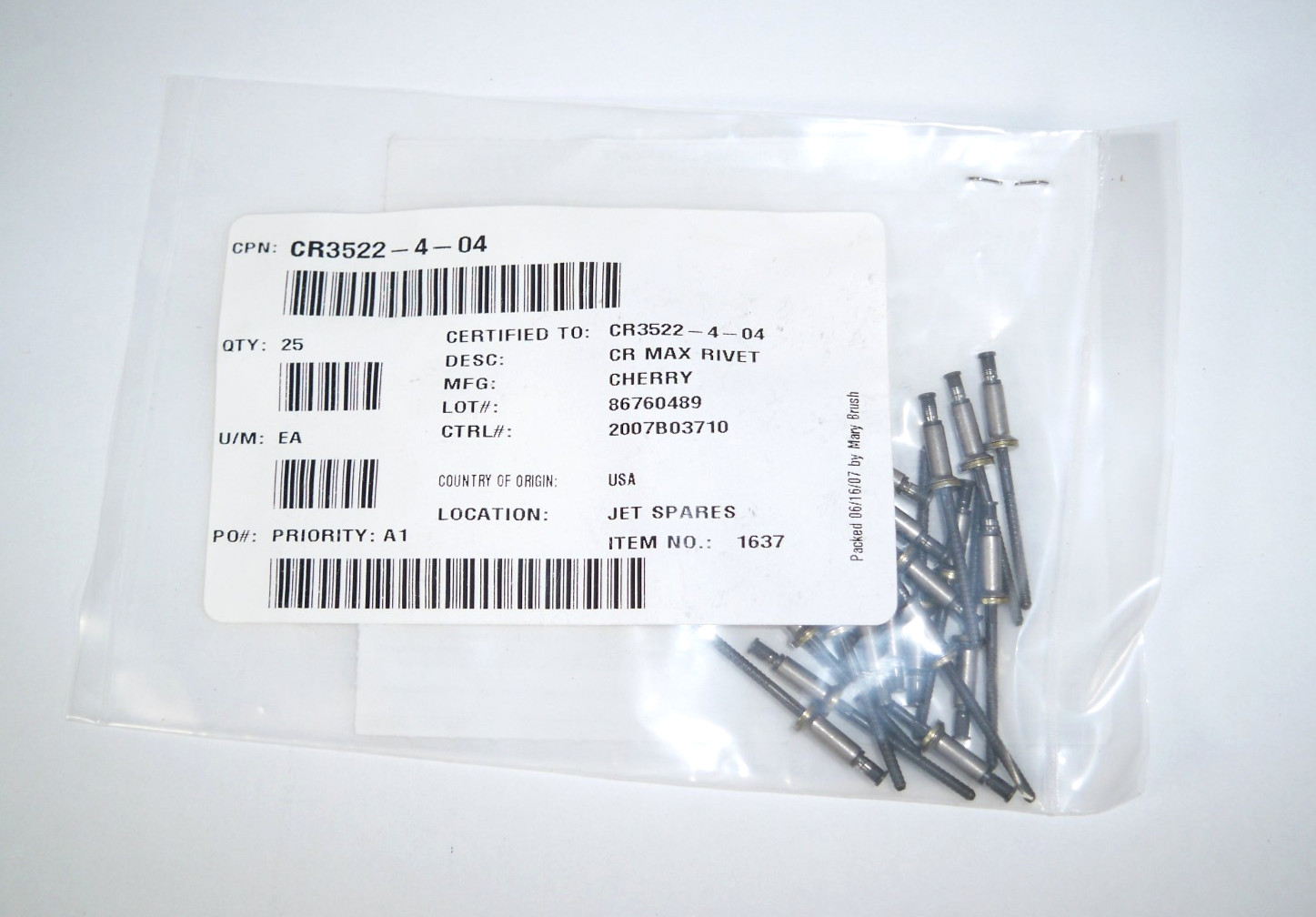 Cessna Citation CR3522-4-04 Cherry Max Rivets