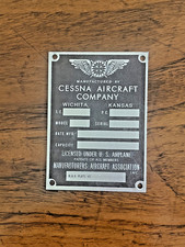 Cessna Plate, Stainless Steel, Never Used
