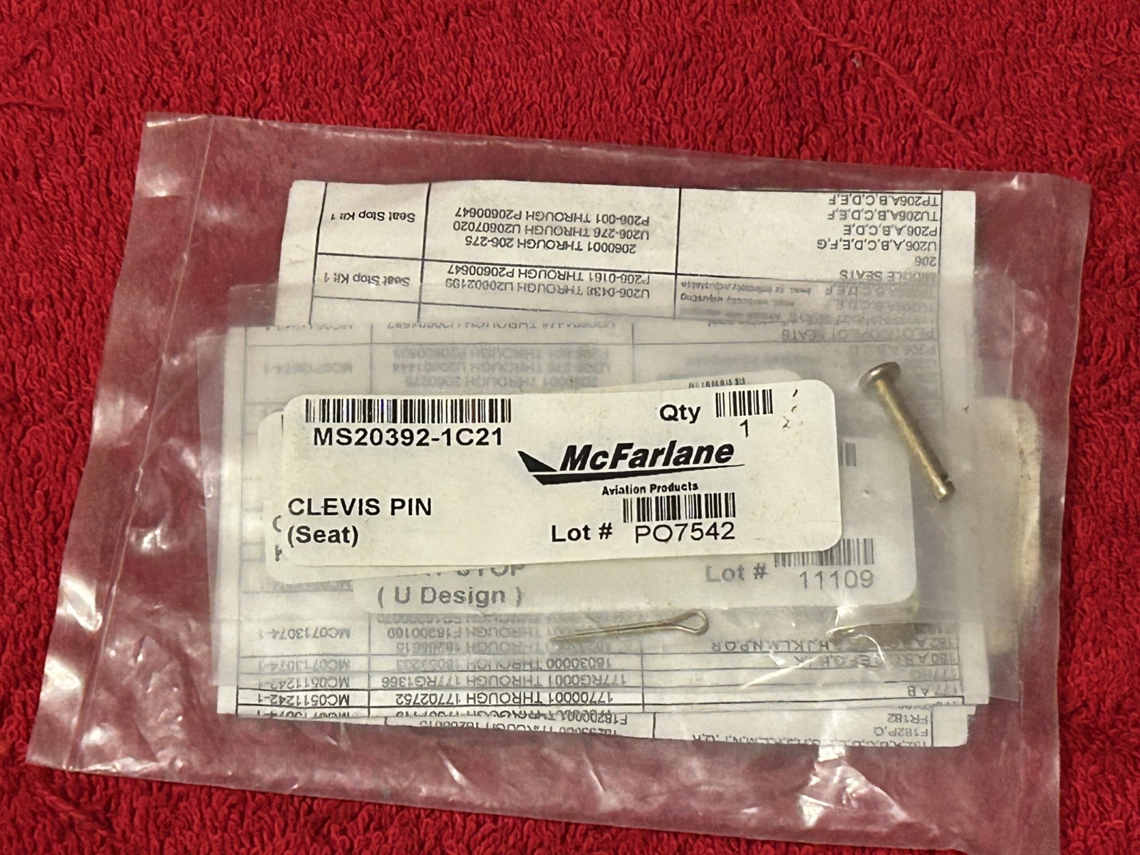 Cessna SEAT STOP KIT 1 P/N