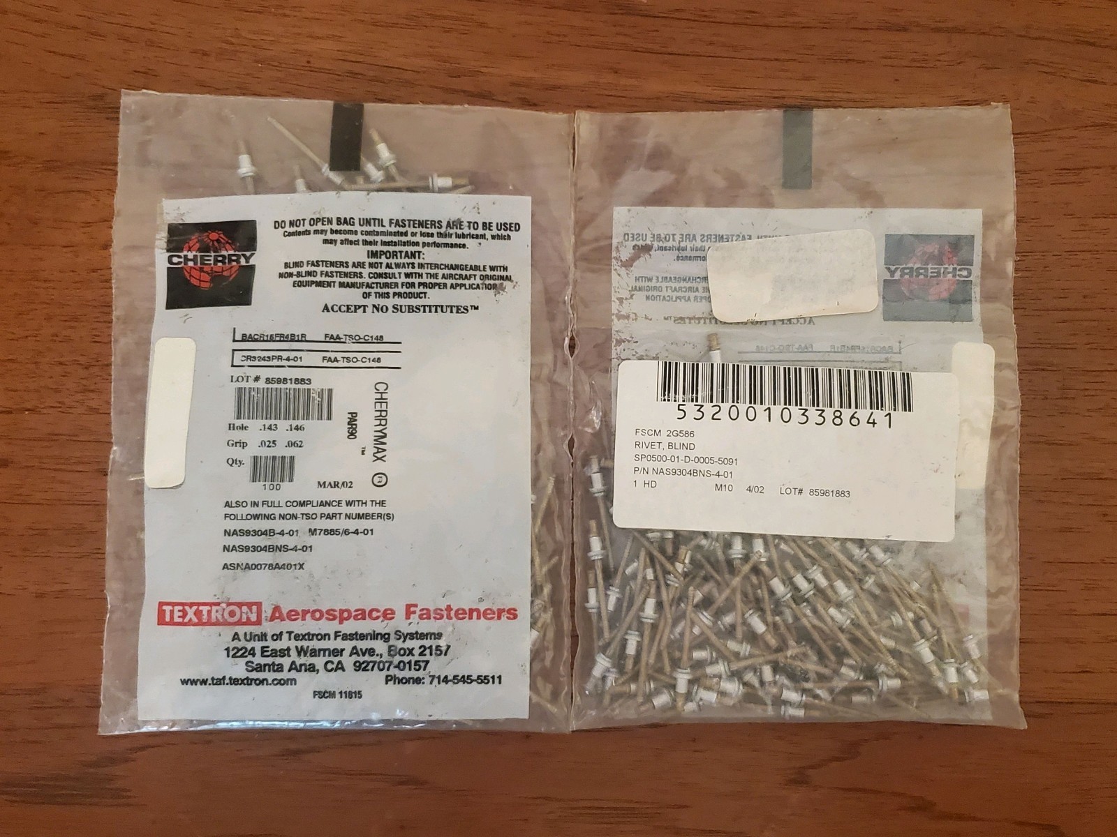 Cherrymax Cherry CR3243-4-01 (QTY 100) Rivet