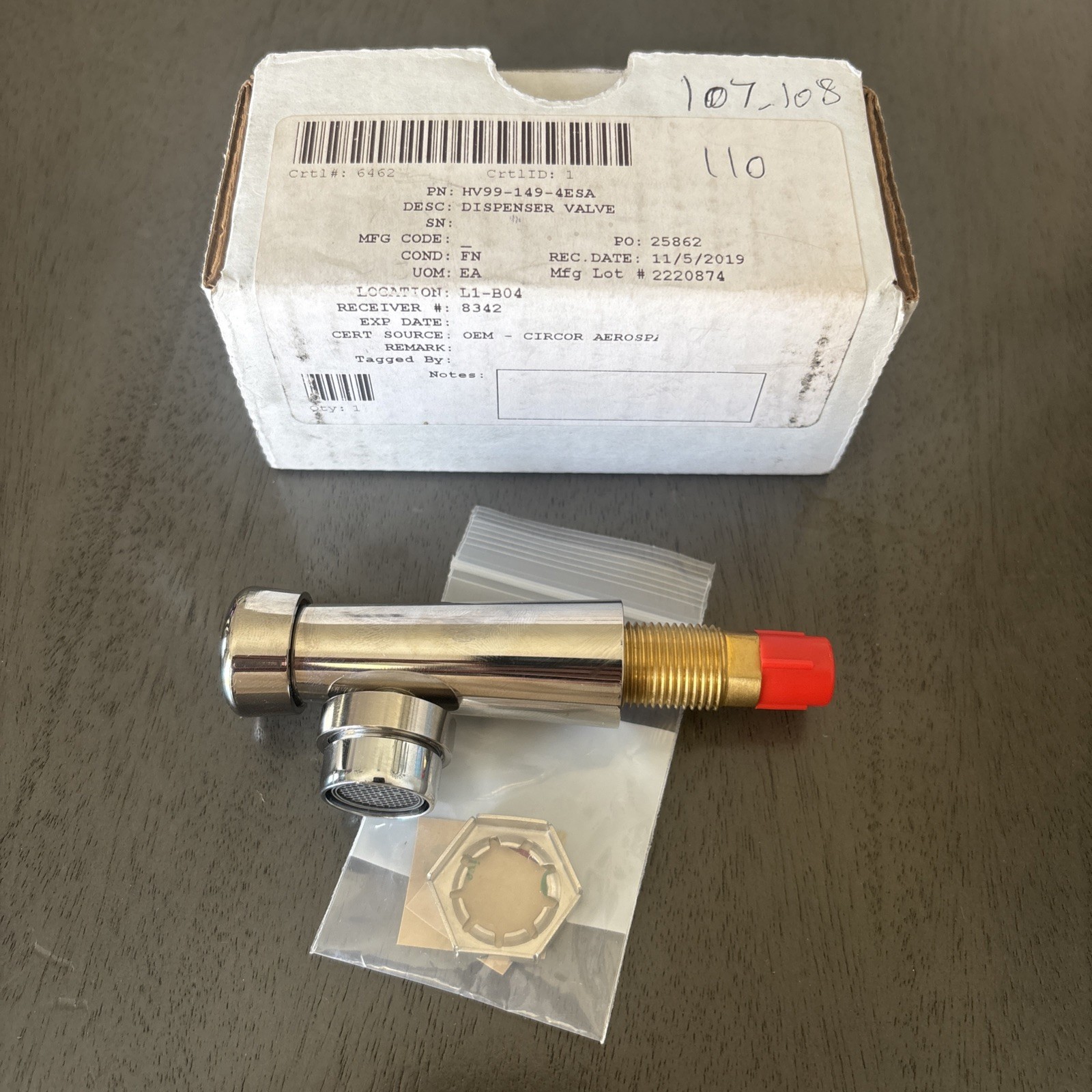 Circor Aerospace HV99-149-4ESA Dispenser Valve Aircraft Aviation