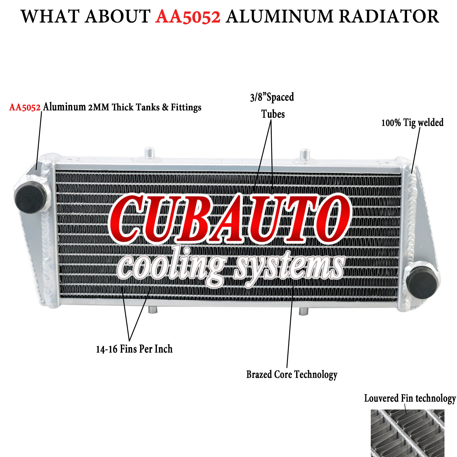 CUBAUTO 2-Row Aluminum Radiator Fits Ultralight