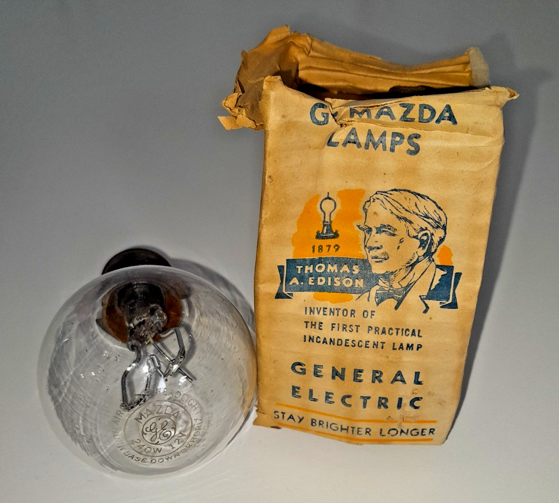 General Electric G.E. Two (2) Vintage GE Mazda