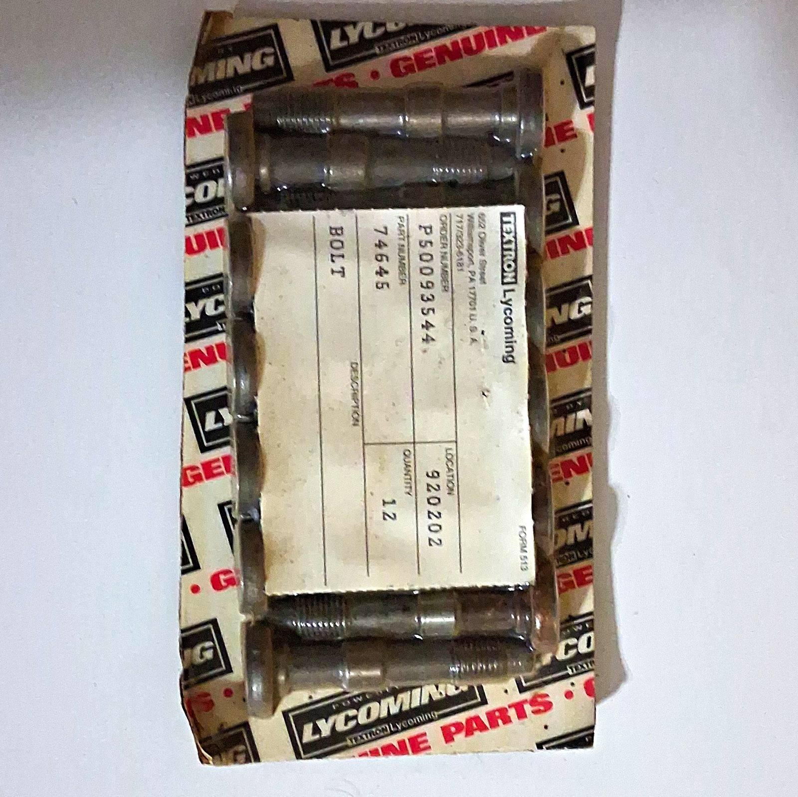Lycoming Bolt Set P/N 74645 (12
