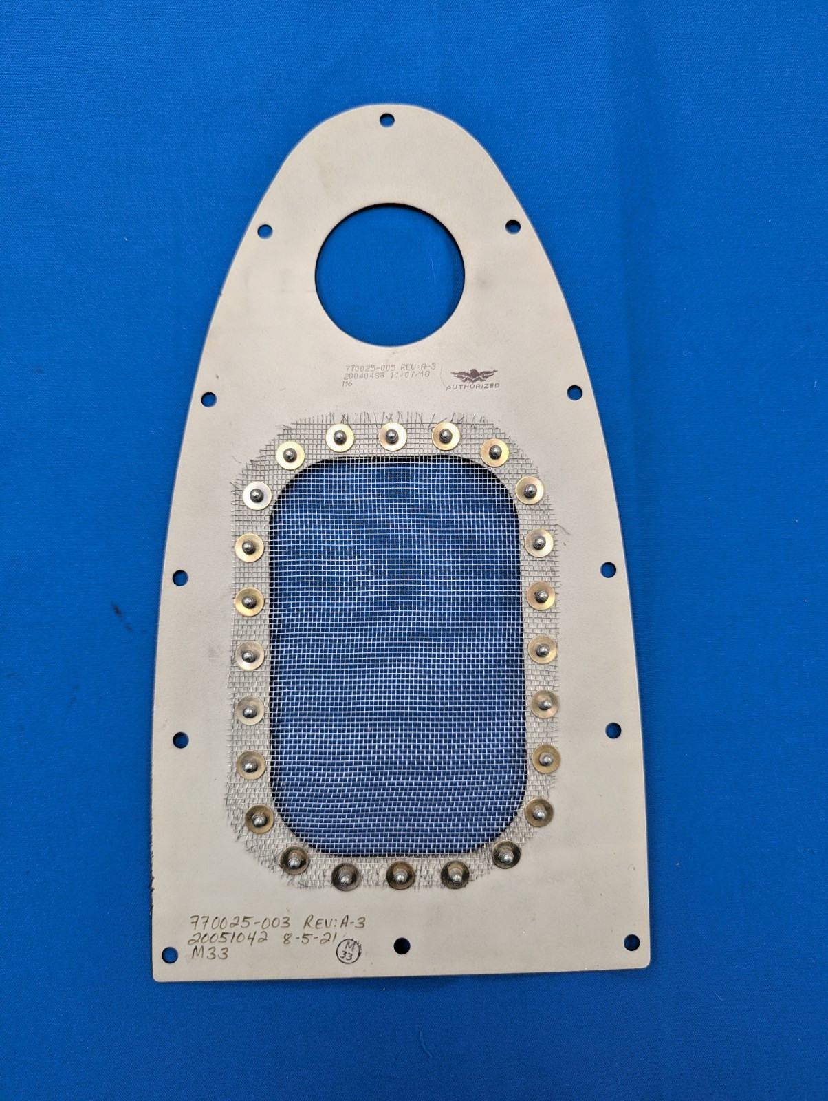 Mooney Doubler Vent Plate-P/N: 770025-005
