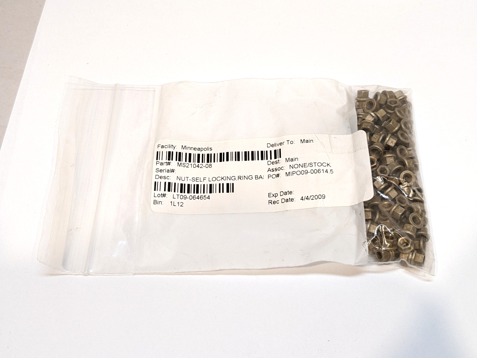 MS21042-08 Vtg Aircraft Self Locking Nut