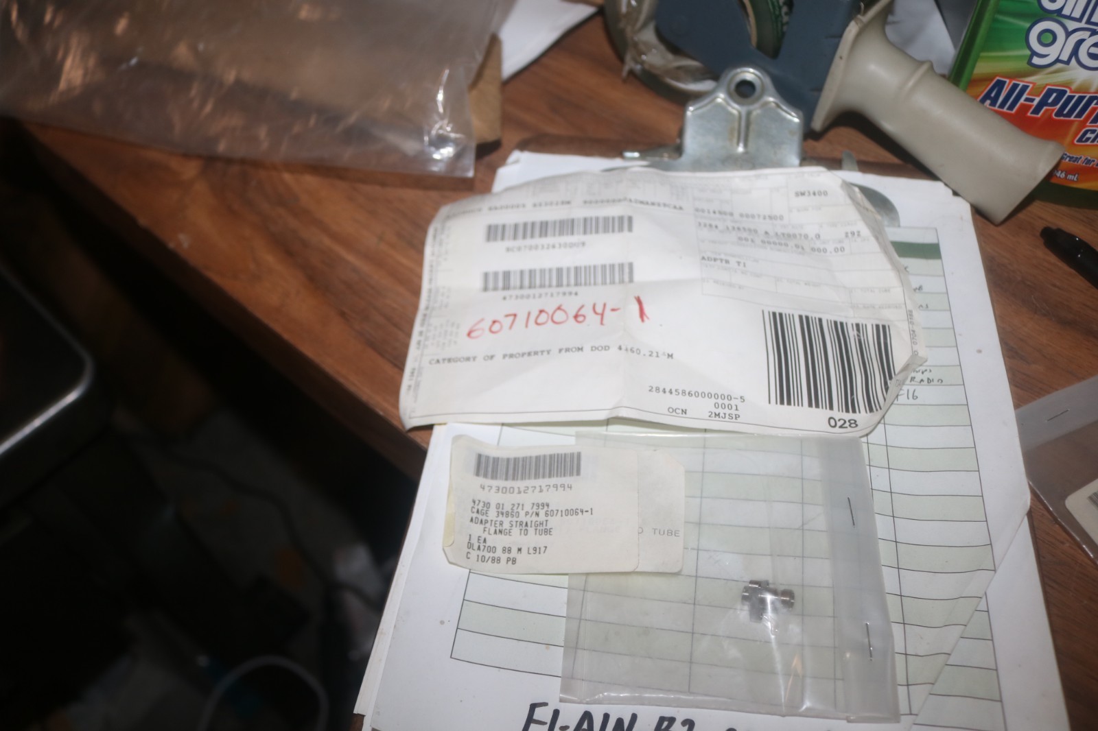 Northrup Grumman NOS straight adapter fitting PN
