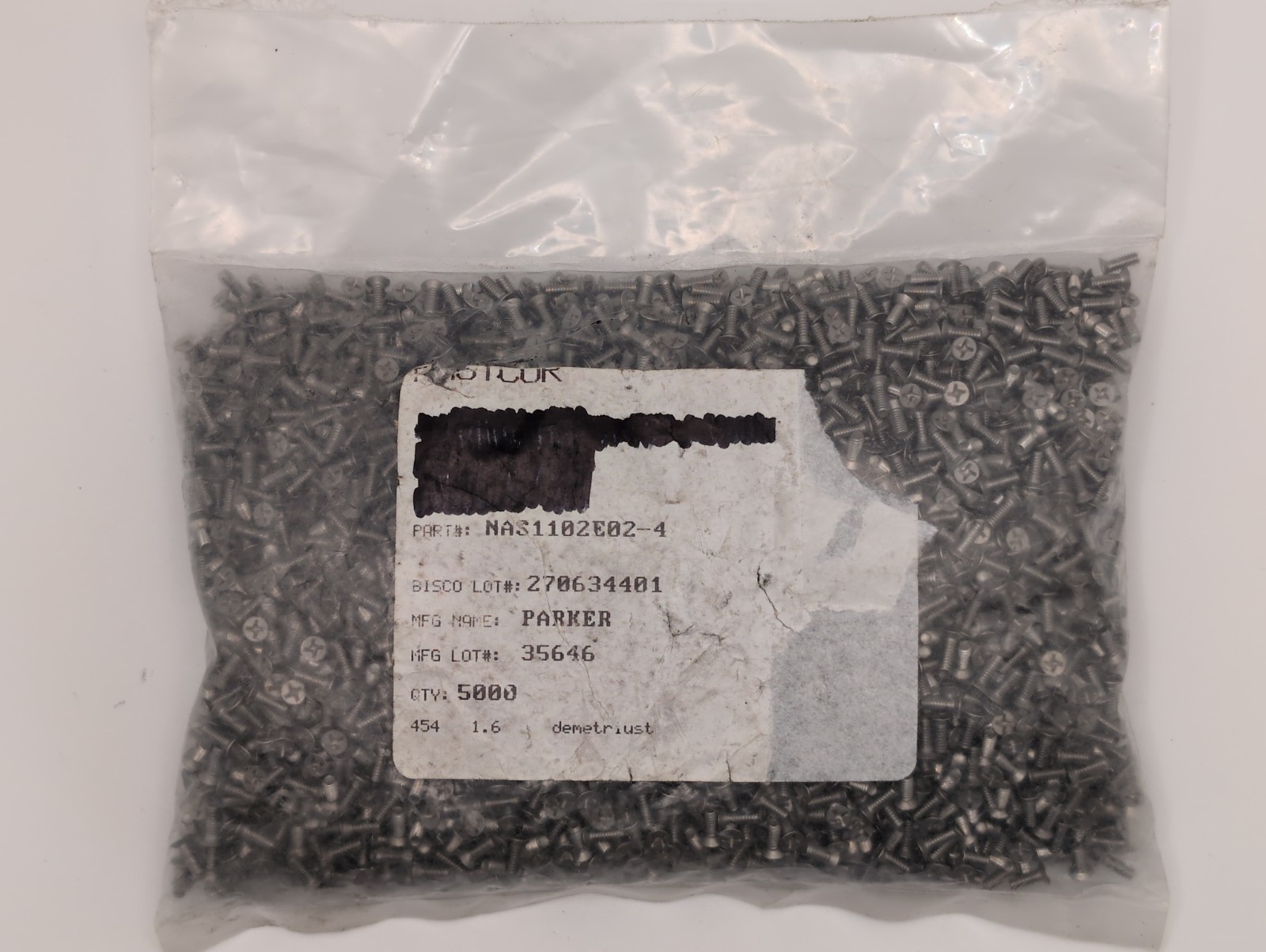 Parker NAS1102E02-4 Aircraft Screws 2-56 x